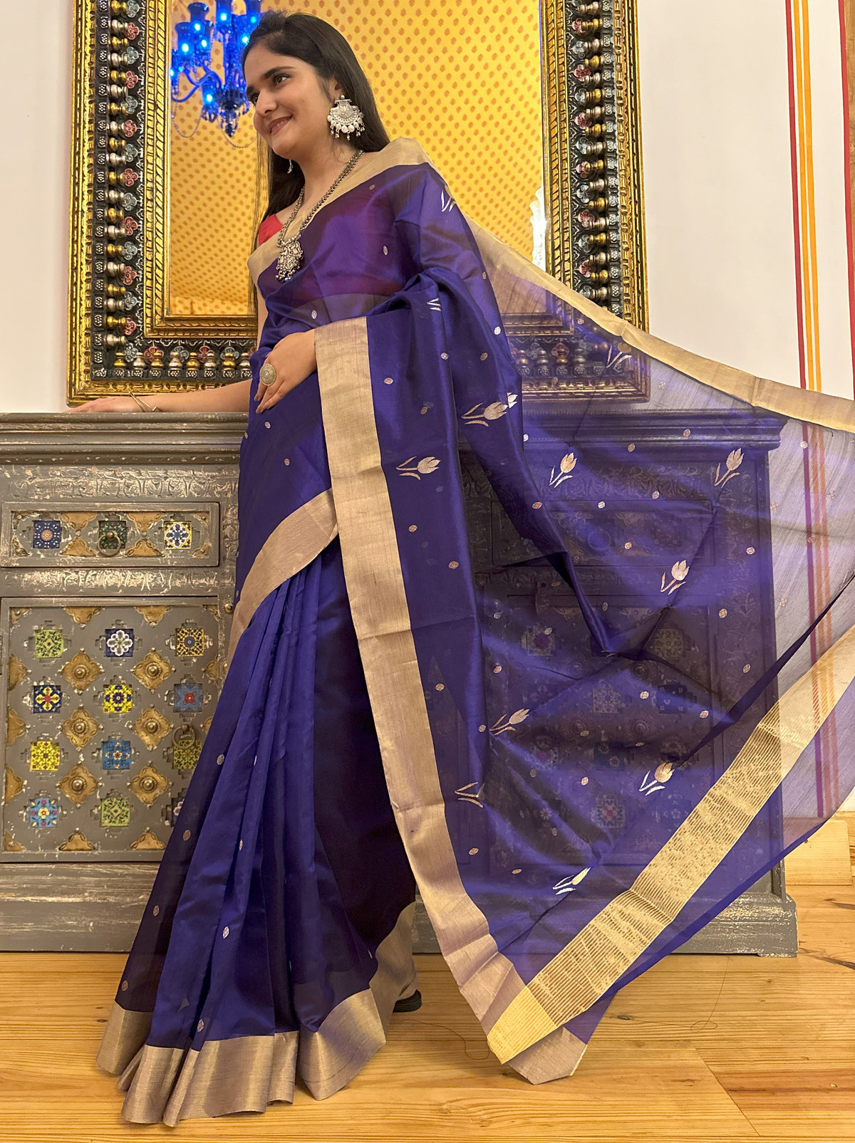 Orchid Purple Chanderi Katan Silk Saree