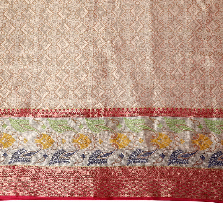 Tissue Silk Banarasi Metallic Green Saree with Meenakari Jaal Work