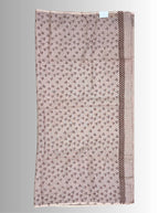 handloom cotton linen white hand block print saree with blouse