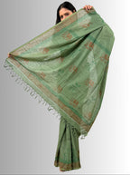 handloom cotton linen hand block print saree with blouse