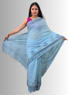 handloom cotton linen hand block print saree with blouse