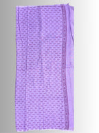handloom cotton linen lilac hand block print saree with blouse