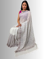 handloom cotton jaal hand block print saree with blouse
