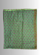 handloom cotton linen lilac hand block print saree with blouse