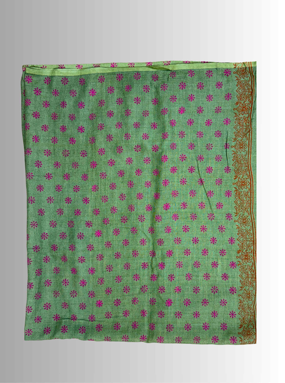 handloom cotton linen lilac hand block print saree with blouse