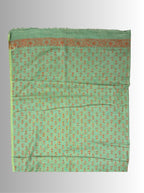 handloom cotton linen lilac hand block print saree with blouse