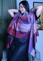 Cotton Handloom Purple Stole