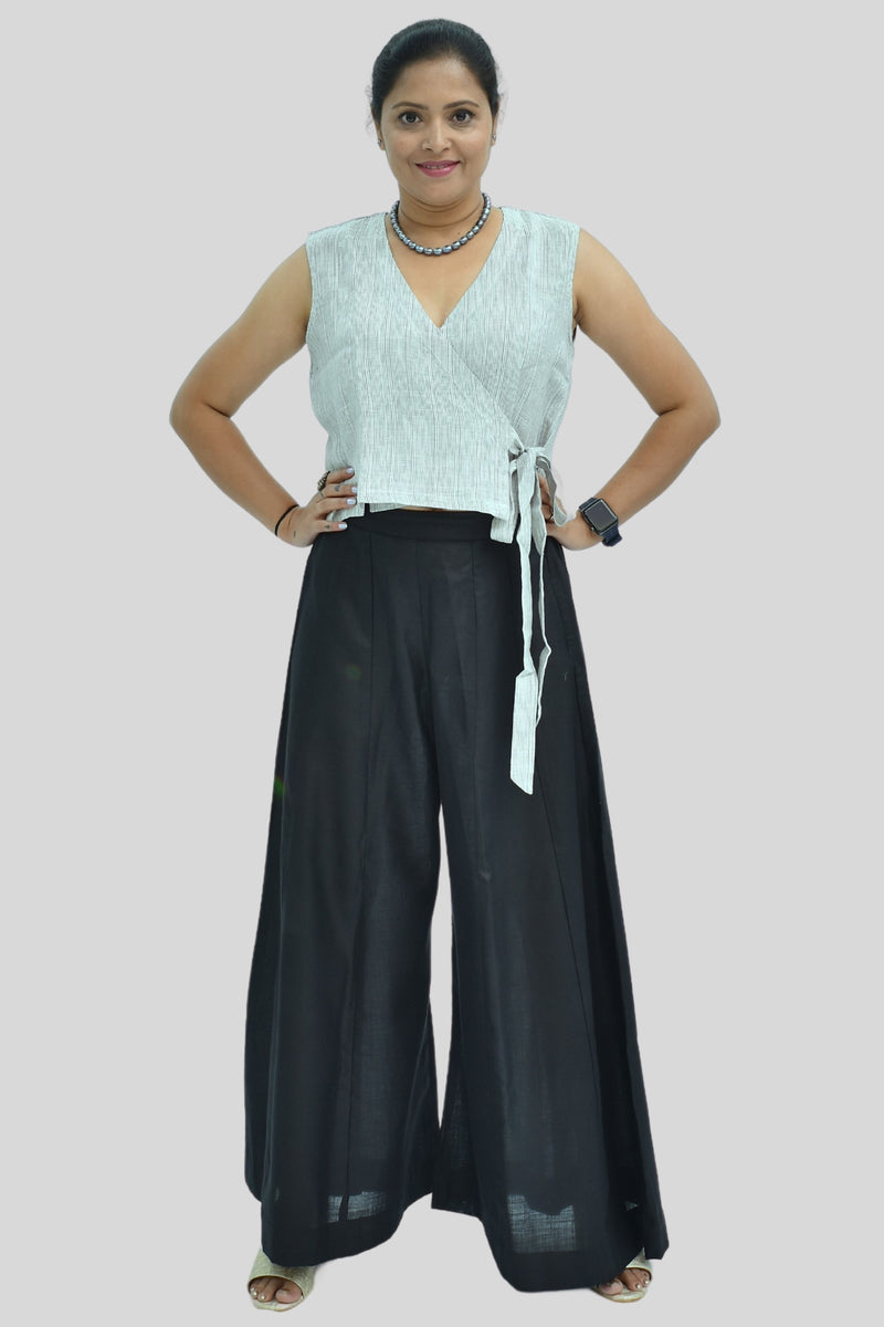 Pure Handloom Linen Grey Color Top
