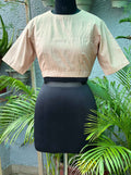 Pure Handloom Kosa Silk Cream Round Neck Blouse