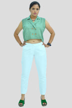 Pure Handloom Cotton Green Color Top