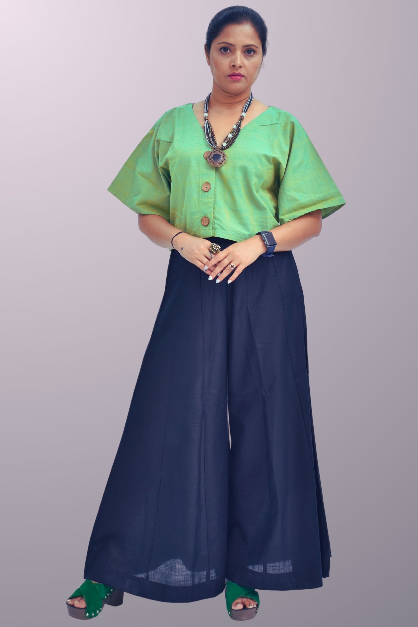 Pure Handloom Cotton Pastel Green Color Top