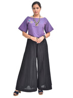 Pure Handloom Cotton Purple Color with Thread Hand Emboidary Top