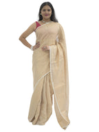 Pure Handloom Golden Tissue Linen Saree