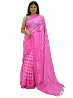 Pure Handloom Linen Beige Brown Saree