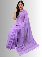 handloom cotton jaal hand block print saree with blouse