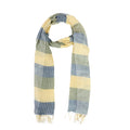 Organic Cotton Handloom Yellow, Blue & Green Striped Stole