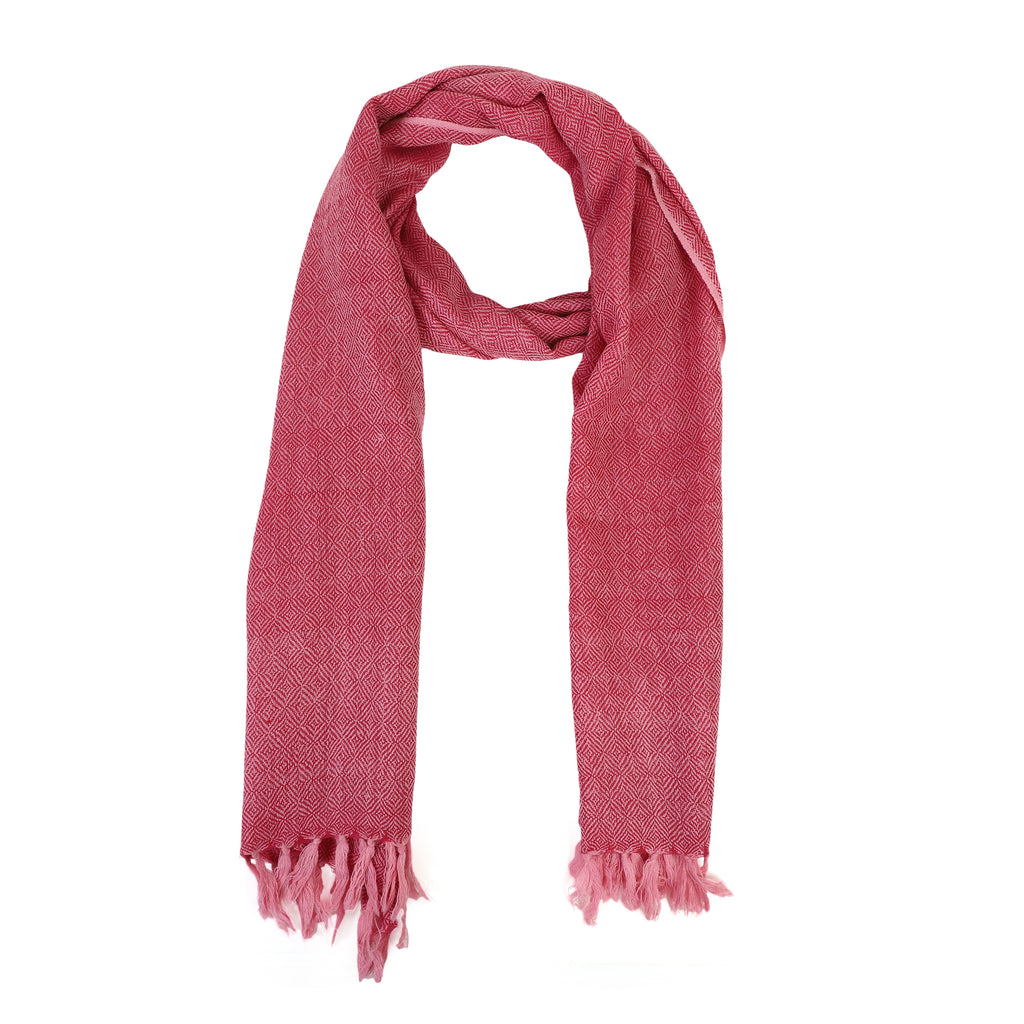 Merino Wool Handloom Stole with Diamond Weave