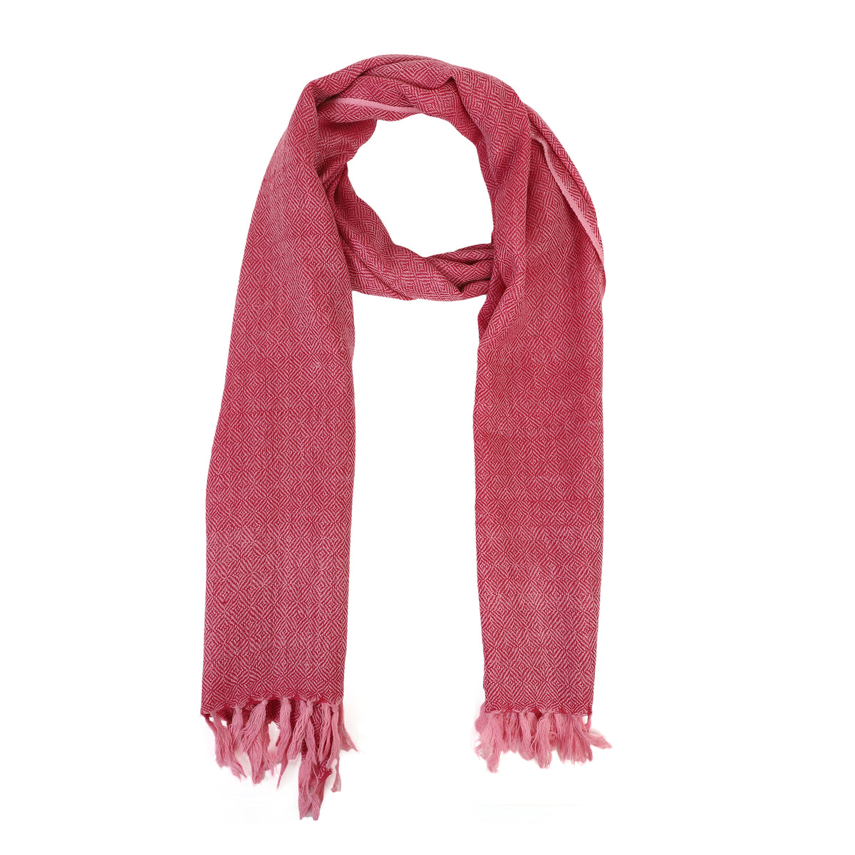 Merino Wool Handloom Stole with Diamond Weave