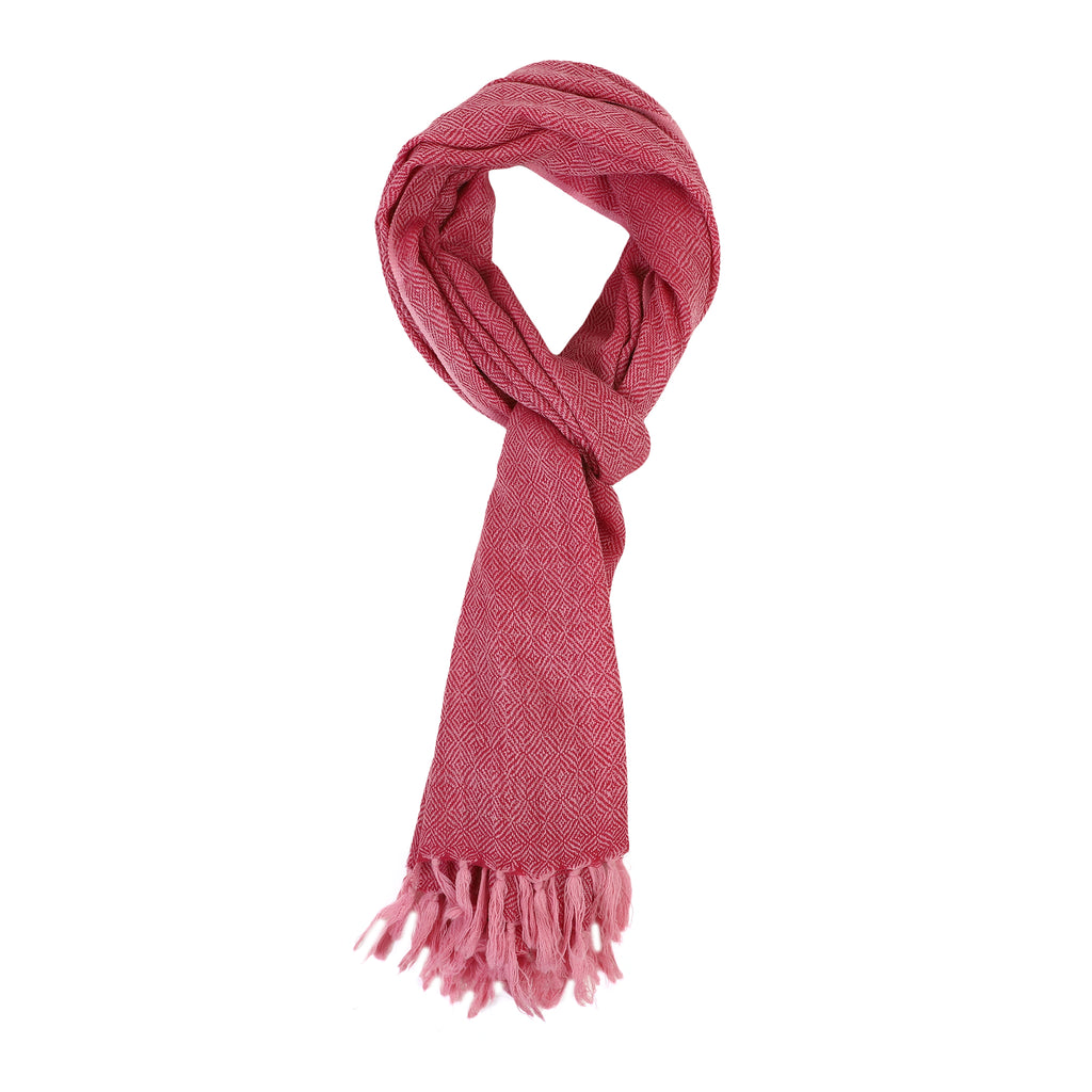 Merino Wool Handloom Stole with Diamond Weave