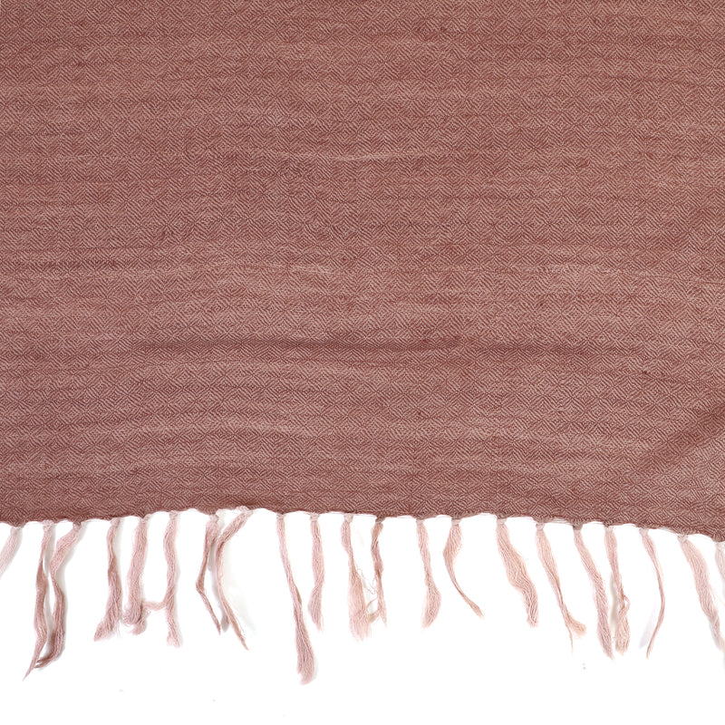 Merino Wool Handloom Stole with Diamond Weave