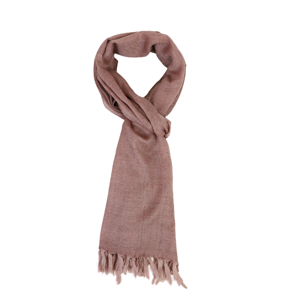Merino Wool Handloom Stole with Diamond Weave
