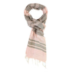 Organic Cotton Handloom Peach & Green Striped Stole