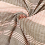 Organic Cotton Handloom Peach & Green Striped Stole