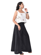 Pure Handloom Linen White Hand embroidered Top
