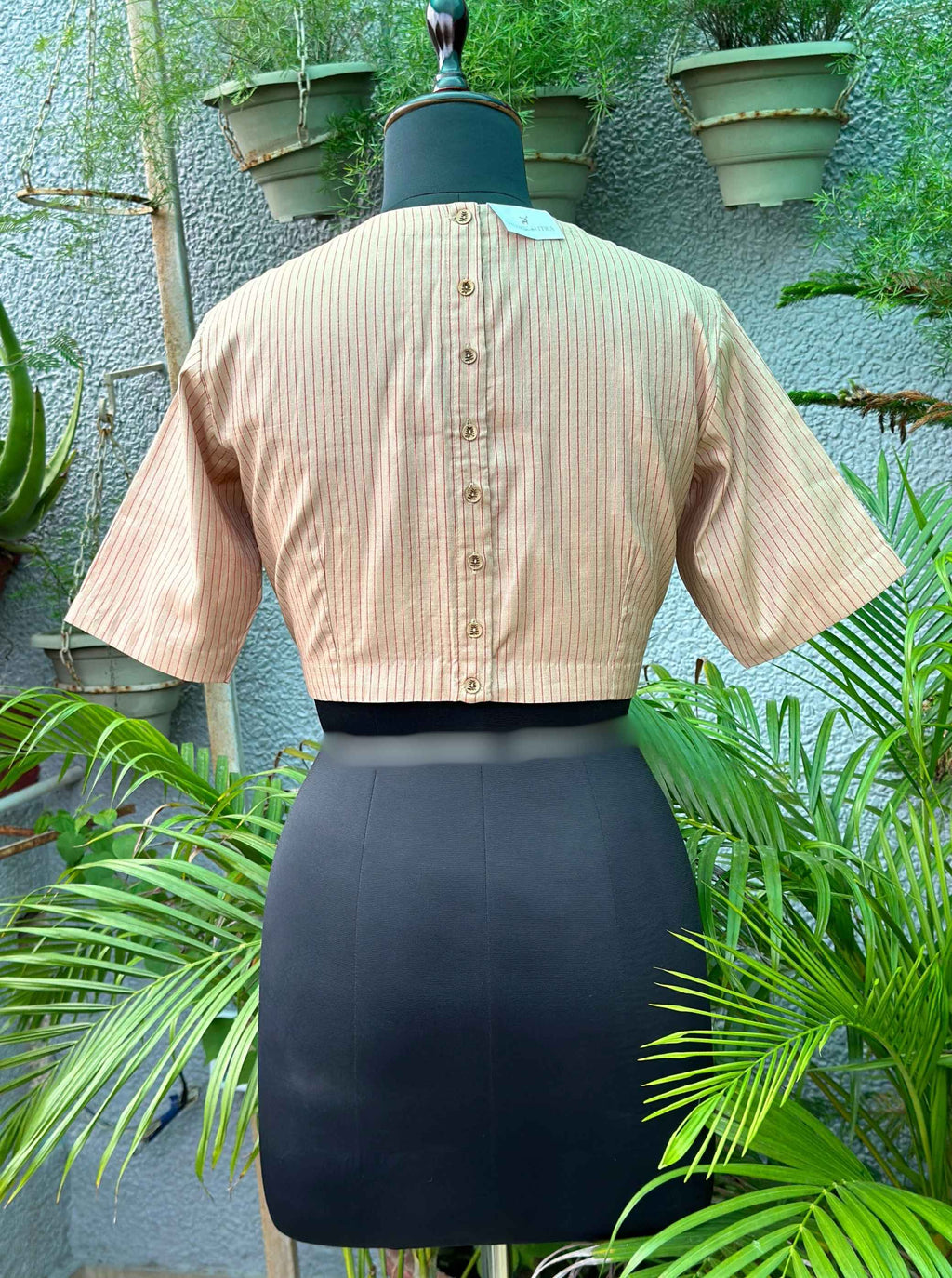 Pure Handloom Kosa Silk Cream Round Neck Blouse
