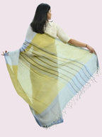 Pure Handloom Linen White Saree
