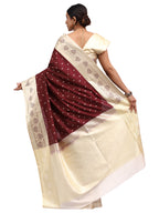 Katan Silk Banarasi Brown Saree with Meenakari Butti Border