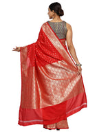 Katan Silk Banarasi Red Saree with Traditional Motifs