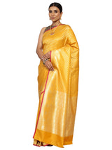 Katan Silk Banarasi Mustard Saree with Golden Zari Work