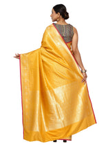 Katan Silk Banarasi Mustard Saree with Golden Zari Work