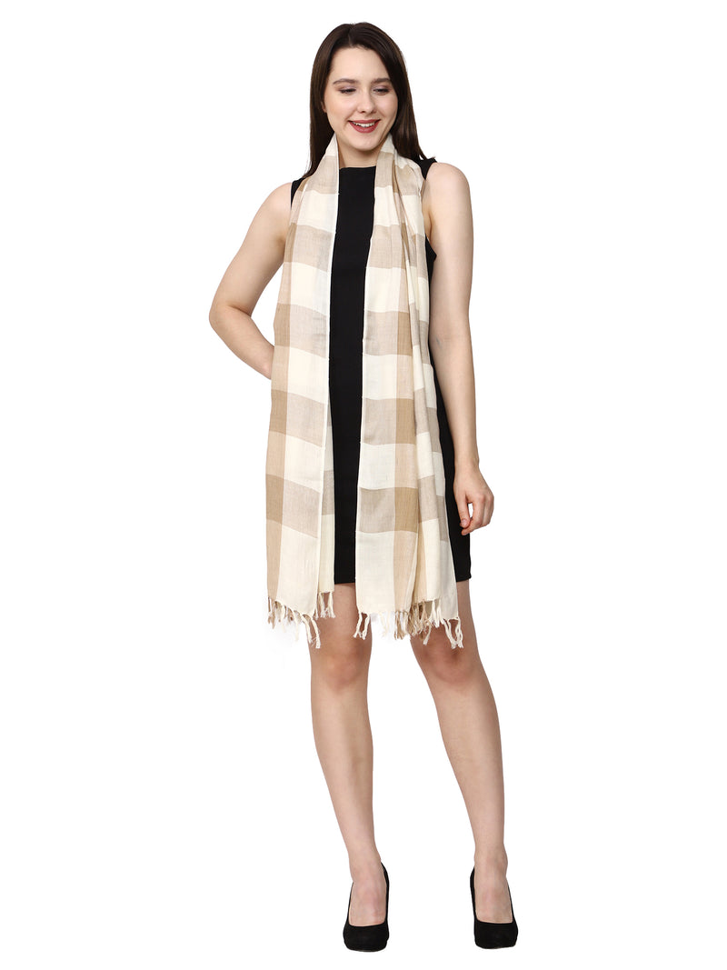 Organic Cotton Handloom Check Stole