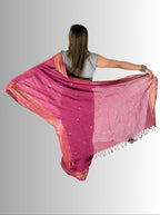 wine handloom linen saree wih hand embroiedrey with blouse