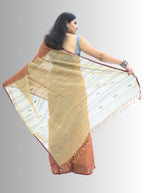 Pure Handloom Brown Linen Saree