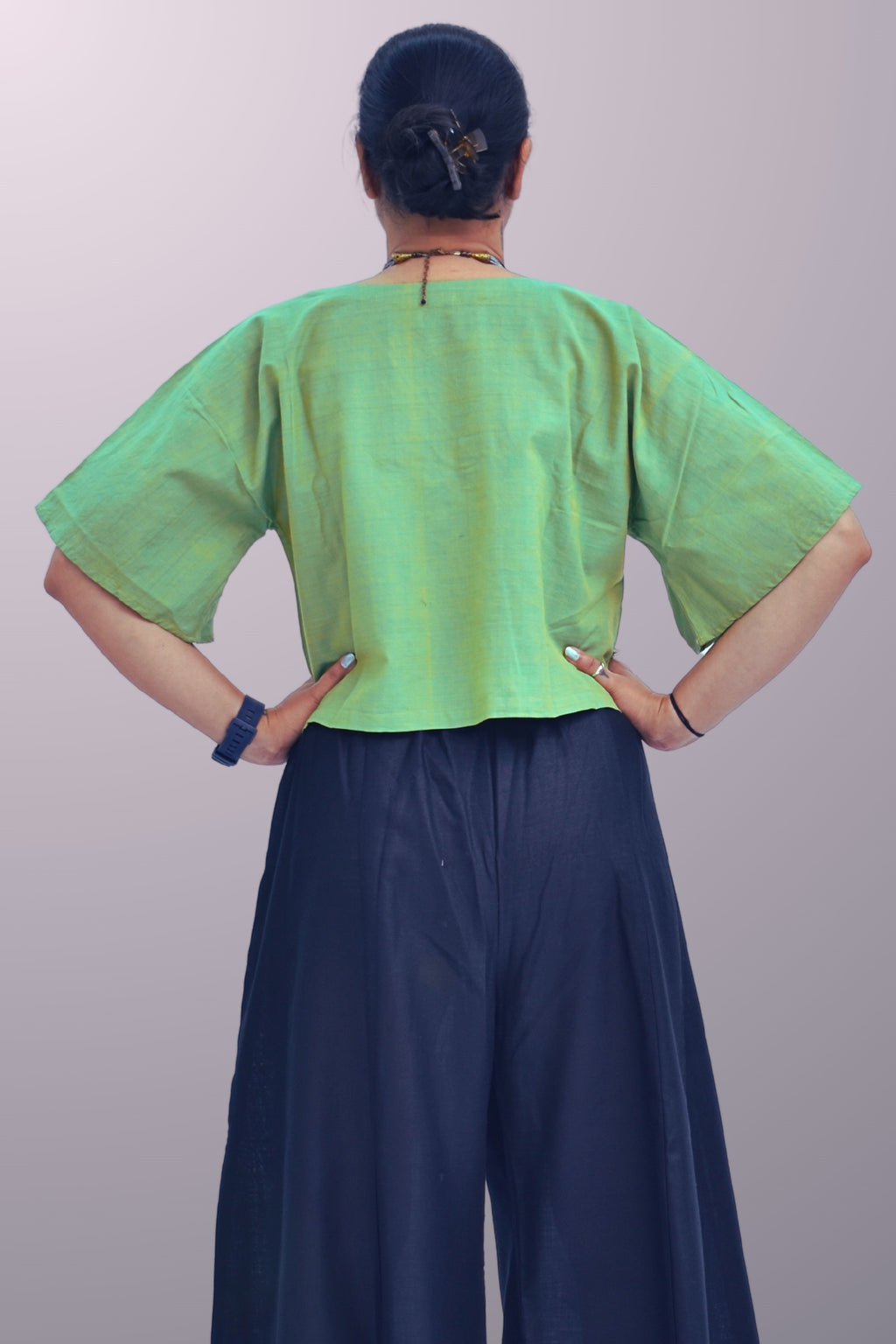 Pure Handloom Cotton Pastel Green Color Top