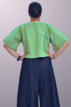 Pure Handloom Cotton Pastel Green Color Top