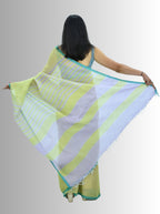Pure Handloom Linen Lemom Green Saree