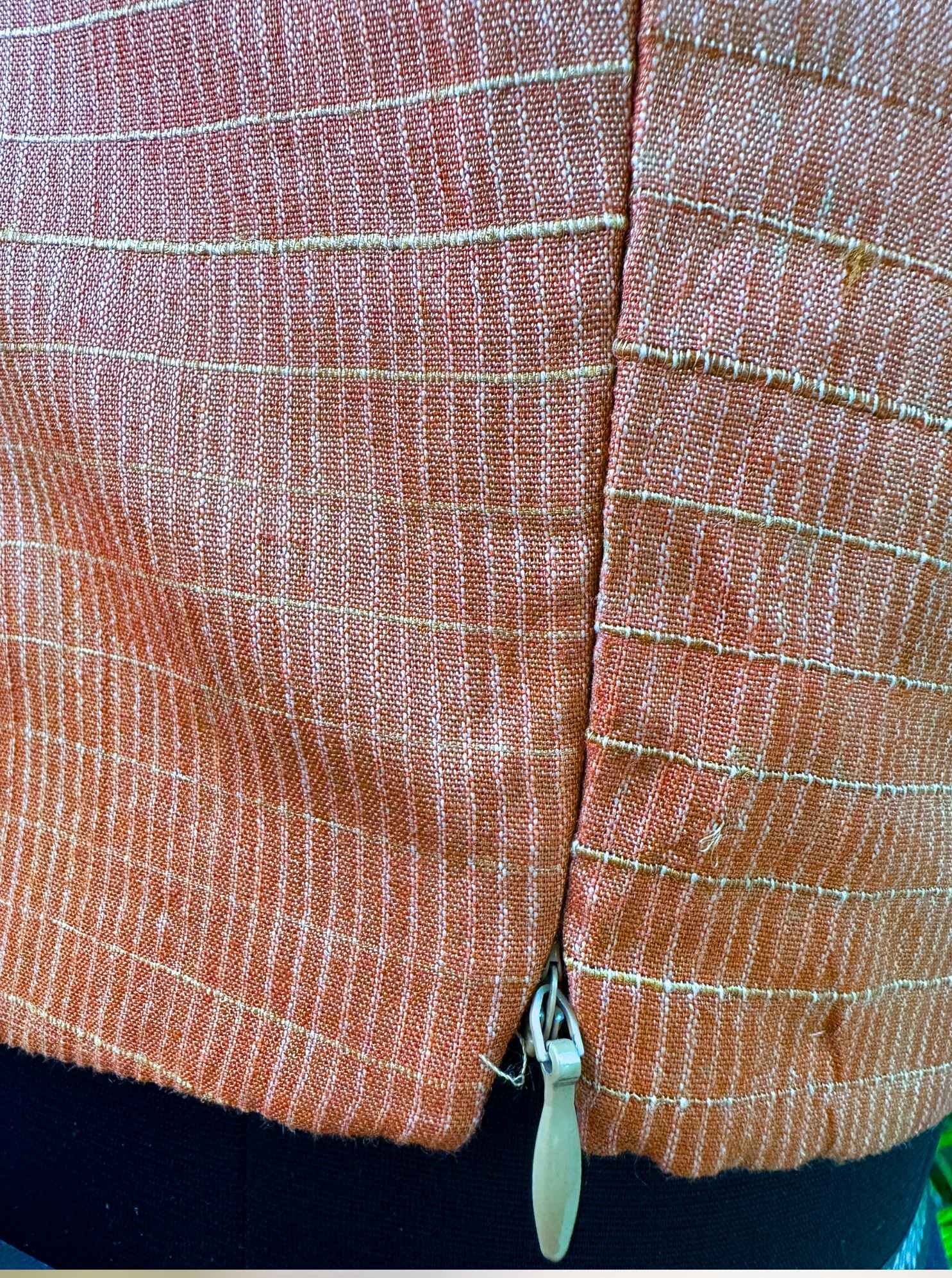 Pure Handloom Kosa Silk Copper colour Boat Neck Blouse