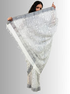 handloom cotton jaal hand block print saree with blouse