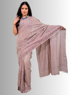 handloom cotton jaal hand block print saree with blouse