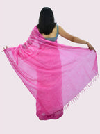 Pure Handloom Linen Beige Brown Saree