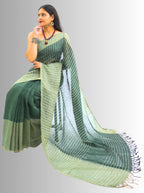 Pure Handloom Green Linen Saree