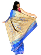 Pure Handloom And Beige ghicha tussar silk Saree