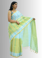 Pure Handloom Linen Multicolor Saree