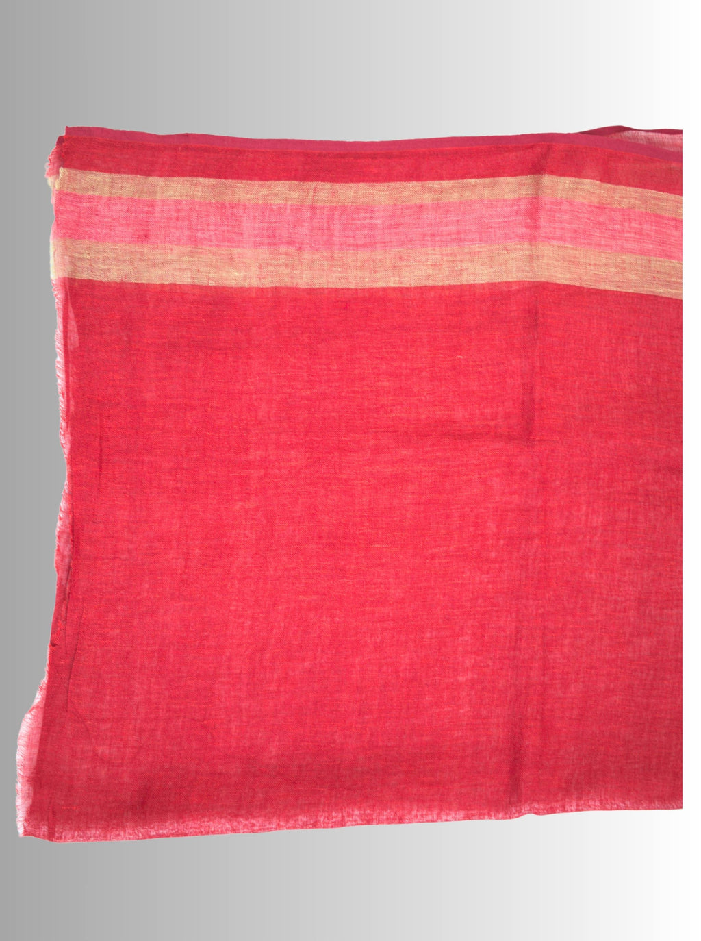 Pure Handloom Red Linen Saree