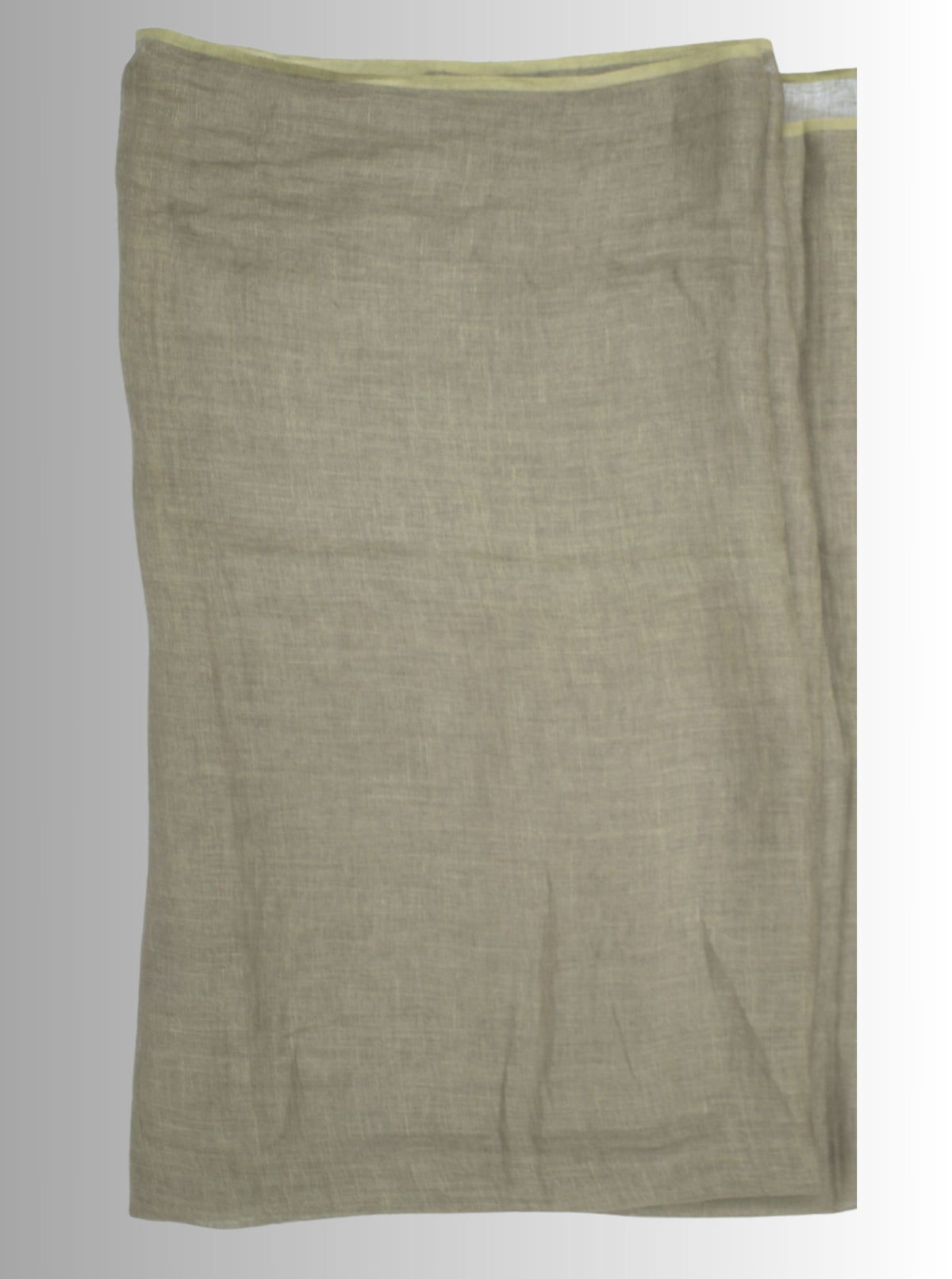 Pure Handloom Linen Olive Green & White Tie Dye Saree
