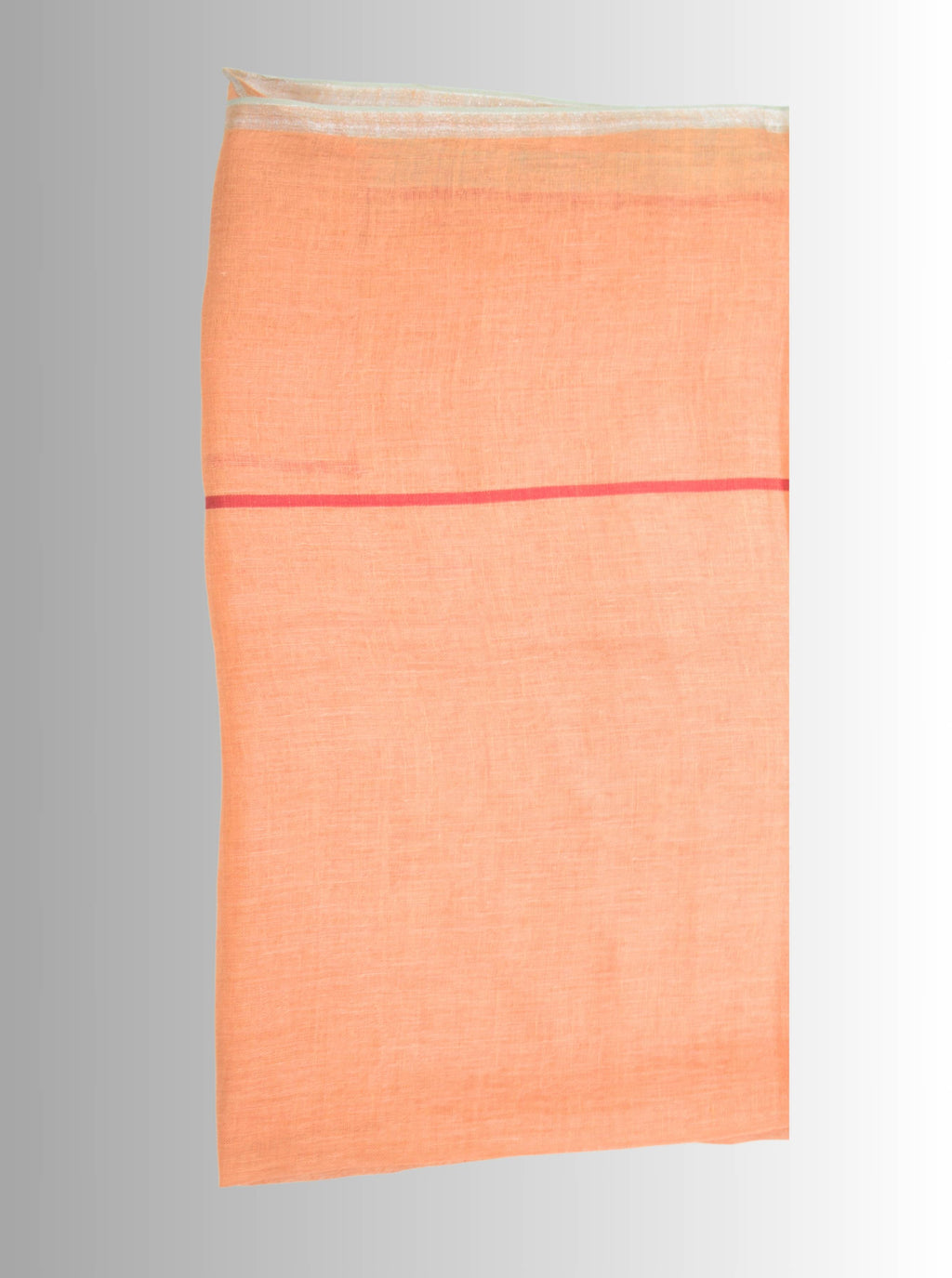 Pure Handloom Peach Linen Saree